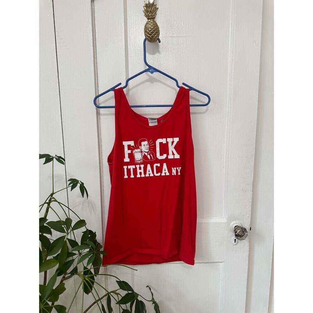 F Ithaca, New York Winning women’s size medium red tank top